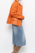 Load image into Gallery viewer, Vintage x NEW TREND Orange Leather Jacket (XS-S)