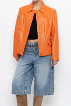 Load image into Gallery viewer, Vintage x NEW TREND Orange Leather Jacket (XS-S)