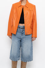 Load image into Gallery viewer, Vintage x NEW TREND Orange Leather Jacket (XS-S)