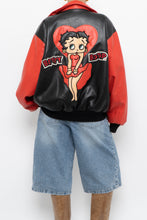 Load image into Gallery viewer, Vintage x BETTY BOOP Black Faux Leather Bomber (XS-M)