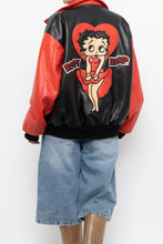 Load image into Gallery viewer, Vintage x BETTY BOOP Black Faux Leather Bomber (XS-M)