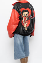 Load image into Gallery viewer, Vintage x BETTY BOOP Black Faux Leather Bomber (XS-M)