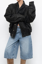 Load image into Gallery viewer, Vintage x Made in Canada x THE LEATHER RANCH Black Suede Croc Bomber (S-L)