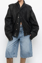 Load image into Gallery viewer, Vintage x Made in Canada x THE LEATHER RANCH Black Suede Croc Bomber (S-L)
