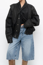 Load image into Gallery viewer, Vintage x Made in Canada x THE LEATHER RANCH Black Suede Croc Bomber (S-L)