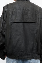 Load image into Gallery viewer, Vintage x Made in Canada x THE LEATHER RANCH Black Suede Croc Bomber (S-L)