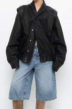 Load image into Gallery viewer, Vintage x Made in Canada x THE LEATHER RANCH Black Suede Croc Bomber (S-L)