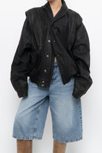 Load image into Gallery viewer, Vintage x Made in Canada x THE LEATHER RANCH Black Suede Croc Bomber (S-L)