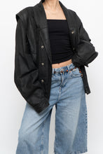 Load image into Gallery viewer, Vintage x Made in Canada x THE LEATHER RANCH Black Suede Croc Bomber (S-L)