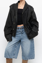 Load image into Gallery viewer, Vintage x Made in Canada x THE LEATHER RANCH Black Suede Croc Bomber (S-L)