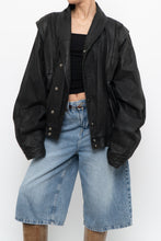 Load image into Gallery viewer, Vintage x Made in Canada x THE LEATHER RANCH Black Suede Croc Bomber (S-L)