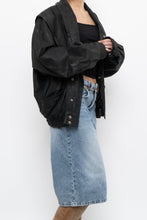 Load image into Gallery viewer, Vintage x Made in Canada x THE LEATHER RANCH Black Suede Croc Bomber (S-L)