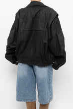 Load image into Gallery viewer, Vintage x Made in Canada x THE LEATHER RANCH Black Suede Croc Bomber (S-L)