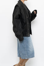 Load image into Gallery viewer, Vintage x Made in Canada x THE LEATHER RANCH Black Suede Croc Bomber (S-L)