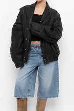 Load image into Gallery viewer, Vintage x Made in Canada x THE LEATHER RANCH Black Suede Croc Bomber (S-L)