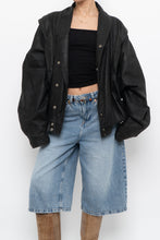 Load image into Gallery viewer, Vintage x Made in Canada x THE LEATHER RANCH Black Suede Croc Bomber (S-L)