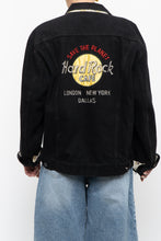 Load image into Gallery viewer, Vintage x Made in Hong Kong x HARD ROCK HOTEL Black Denim Jacket (S, M)