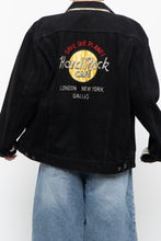 Load image into Gallery viewer, Vintage x Made in Hong Kong x HARD ROCK HOTEL Black Denim Jacket (S, M)