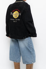 Load image into Gallery viewer, Vintage x Made in Hong Kong x HARD ROCK HOTEL Black Denim Jacket (S, M)