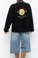 Load image into Gallery viewer, Vintage x Made in Hong Kong x HARD ROCK HOTEL Black Denim Jacket (S, M)