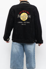 Load image into Gallery viewer, Vintage x Made in Hong Kong x HARD ROCK HOTEL Black Denim Jacket (S, M)