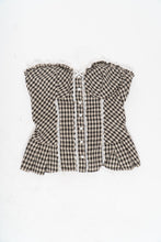 Load image into Gallery viewer, CIDER x Black Plaid Strapless Top (L)