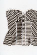 Load image into Gallery viewer, CIDER x Black Plaid Strapless Top (L)