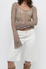 Load image into Gallery viewer, Vintage x PARASUCO Taupe Crochet Longsleeve (S, M)