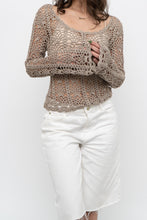 Load image into Gallery viewer, Vintage x PARASUCO Taupe Crochet Longsleeve (S, M)