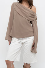 Load image into Gallery viewer, Vintage x Made in Canada x FRANK LYMAN Dark Beige Off-Shoulder Blouse (XS-M)