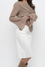 Load image into Gallery viewer, Vintage x Made in Canada x FRANK LYMAN Dark Beige Off-Shoulder Blouse (XS-M)