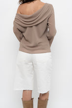 Load image into Gallery viewer, Vintage x Made in Canada x FRANK LYMAN Dark Beige Off-Shoulder Blouse (XS-M)