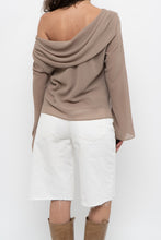 Load image into Gallery viewer, Vintage x Made in Canada x FRANK LYMAN Dark Beige Off-Shoulder Blouse (XS-M)