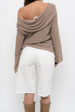 Load image into Gallery viewer, Vintage x Made in Canada x FRANK LYMAN Dark Beige Off-Shoulder Blouse (XS-M)