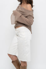 Load image into Gallery viewer, Vintage x Made in Canada x FRANK LYMAN Dark Beige Off-Shoulder Blouse (XS-M)