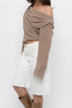 Load image into Gallery viewer, Vintage x Made in Canada x FRANK LYMAN Dark Beige Off-Shoulder Blouse (XS-M)
