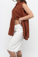 Load image into Gallery viewer, Vintage x Made in Italy x Dark Orange Linen Tiered Sleeveless Top (S, M)
