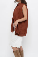 Load image into Gallery viewer, Vintage x Made in Italy x Dark Orange Linen Tiered Sleeveless Top (S, M)