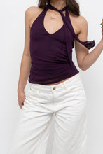 Load image into Gallery viewer, Vintage x Made in USA x Deep Purple Halter (S, M)
