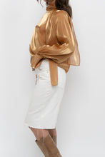 Load image into Gallery viewer, Vintage x Made in Italy x JOLEEN Gold Flowy Blouse (XS-M)