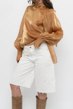 Load image into Gallery viewer, Vintage x Made in Italy x JOLEEN Gold Flowy Blouse (XS-M)