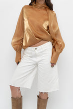 Load image into Gallery viewer, Vintage x Made in Italy x JOLEEN Gold Flowy Blouse (XS-M)