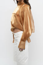 Load image into Gallery viewer, Vintage x Made in Italy x JOLEEN Gold Flowy Blouse (XS-M)