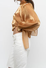 Load image into Gallery viewer, Vintage x Made in Italy x JOLEEN Gold Flowy Blouse (XS-M)