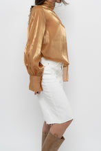 Load image into Gallery viewer, Vintage x Made in Italy x JOLEEN Gold Flowy Blouse (XS-M)