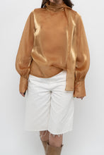 Load image into Gallery viewer, Vintage x Made in Italy x JOLEEN Gold Flowy Blouse (XS-M)