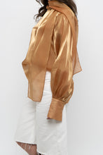 Load image into Gallery viewer, Vintage x Made in Italy x JOLEEN Gold Flowy Blouse (XS-M)