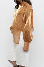 Load image into Gallery viewer, Vintage x Made in Italy x JOLEEN Gold Flowy Blouse (XS-M)