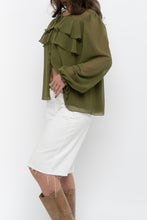 Load image into Gallery viewer, WILFRED x Chartreuse Front-tie Blouse (XS-M)