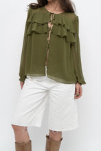 Load image into Gallery viewer, WILFRED x Chartreuse Front-tie Blouse (XS-M)